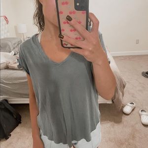 PACSUN Light Army Green V neck Top